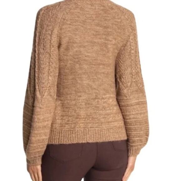 Lucky Brand Balloon Sleeve Open Cardigan Womens Size Small Wool Blend Camel - Picture 3 of 9